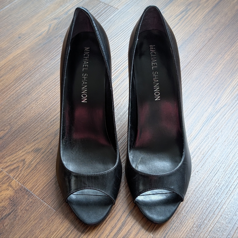 Michael Shannon Black Peep Toe Heels